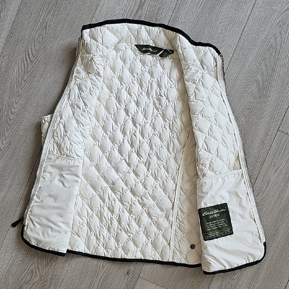 Eddie Bauer Goose Down Diamond Quilted Snowflake Embroidered Vest, Small / SP - Picture 2 of 15